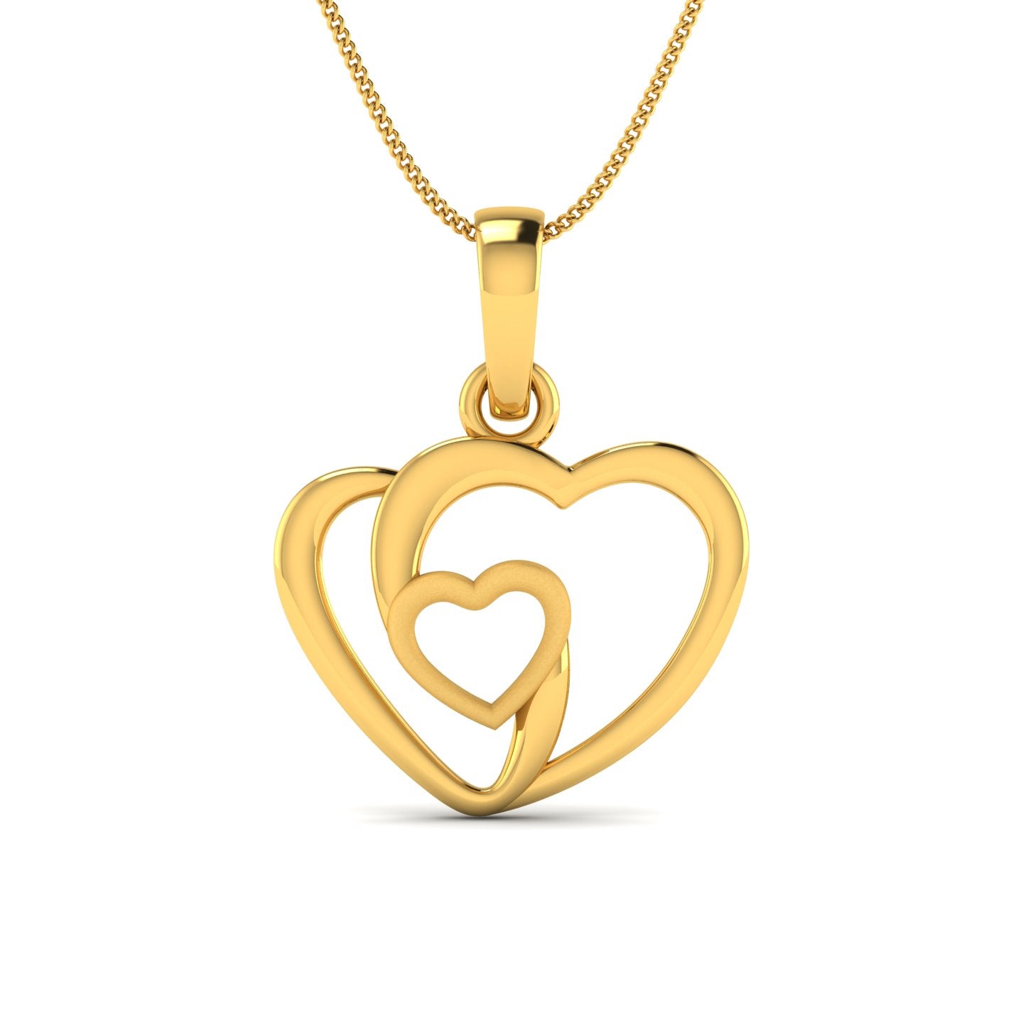 Interlock hearts 22KT pendant