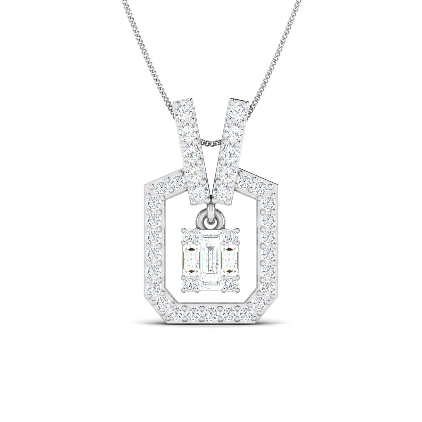Victory Baguette Diamond Pendant
