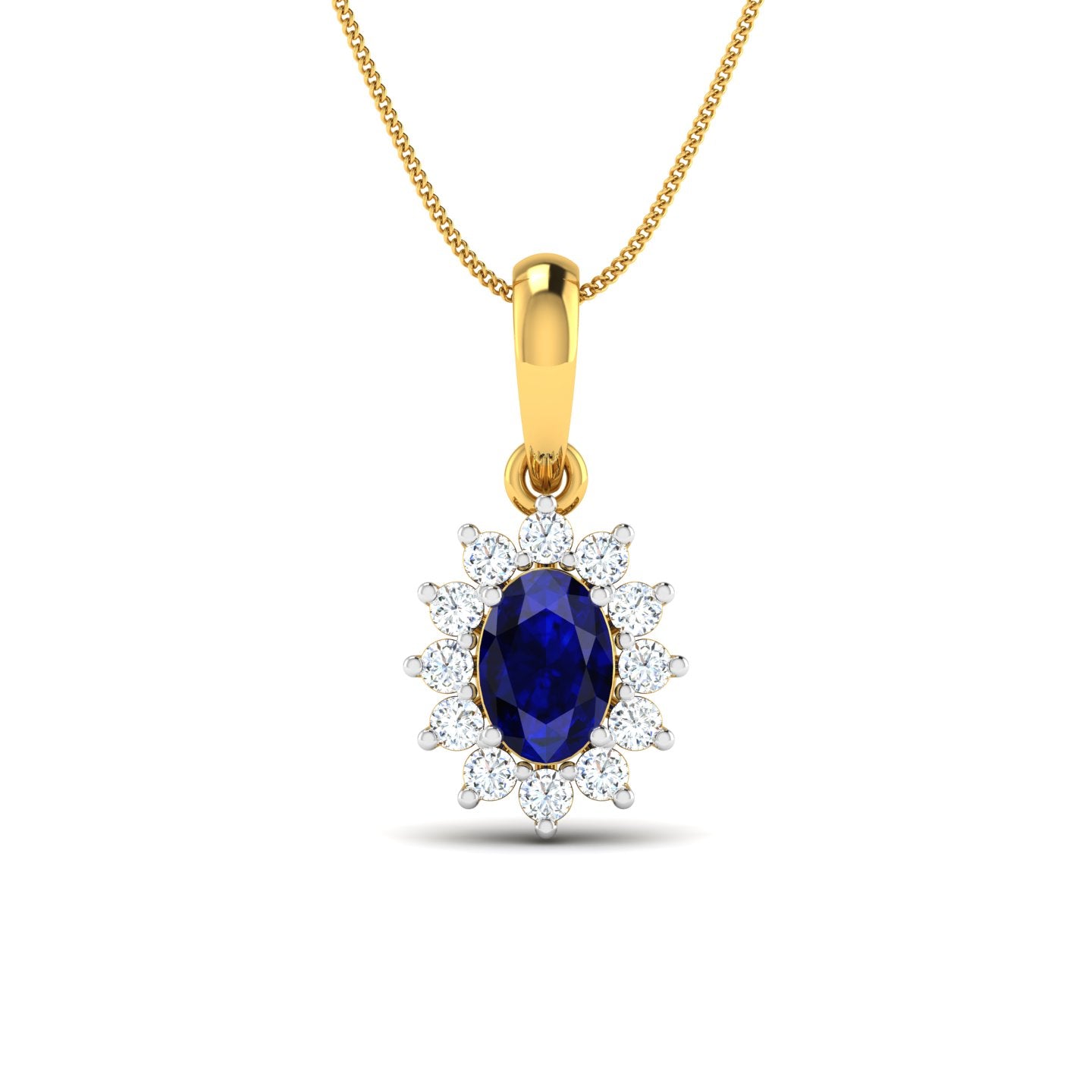 Glitter of Blue Diamond Pendant