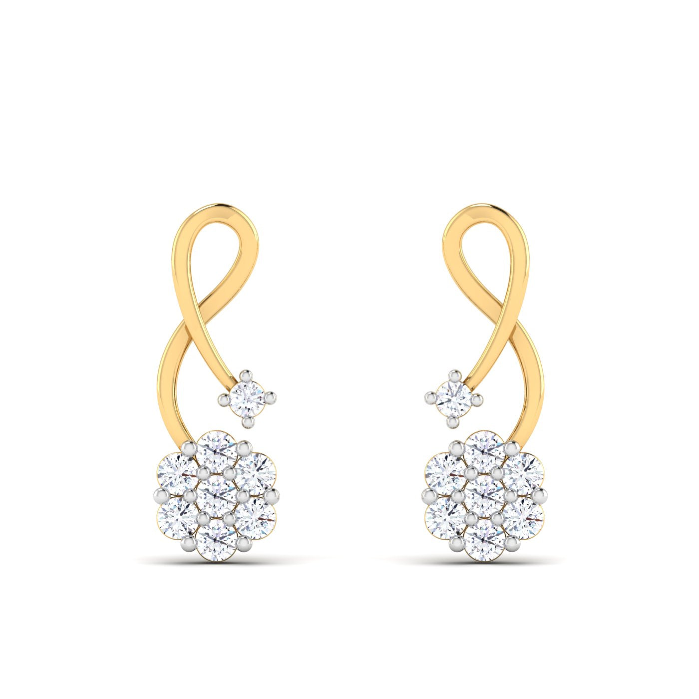 Floral buds Diamond Earring