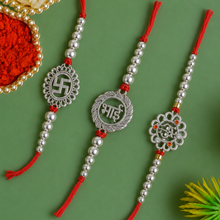 Lords Jewels Silver Rakhi for Raksha Bandhan Pack of 3