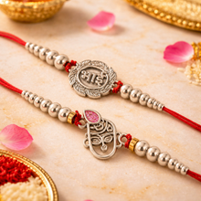 Lords Jewels Silver Rakhi for Raksha Bandhan Pack of 2