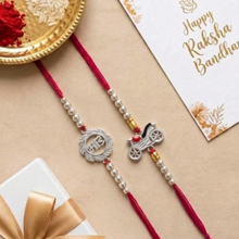 Lords Jewels Silver Rakhi for Raksha Bandhan Pack of 2