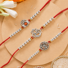Lords Jewels Silver Rakhi for Raksha Bandhan Pack of 3