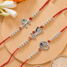Lords Jewels Silver Rakhi for Raksha Bandhan Pack of 3