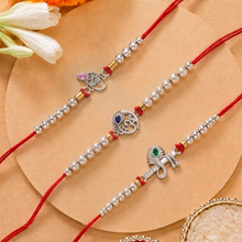 Lords Jewels Silver Rakhi for Raksha Bandhan Pack of 3