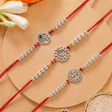 Lords Jewels Silver Rakhi for Raksha Bandhan Pack of 3