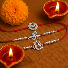 Lords Jewels Silver Rakhi for Raksha Bandhan Pack of 3