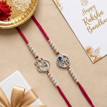 Lords Jewels Silver Rakhi for Raksha Bandhan Pack of 2