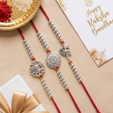 Lords Jewels Silver Rakhi for Raksha Bandhan Pack of 3