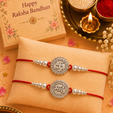 Lords Jewels Silver Rakhi for Raksha Bandhan Pack of 2