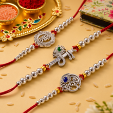 Lords Jewels Silver Rakhi for Raksha Bandhan Pack of 3