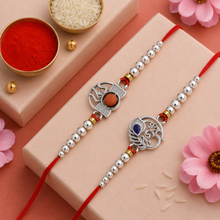 Lords Jewels Silver Rakhi for Raksha Bandhan Pack of 2