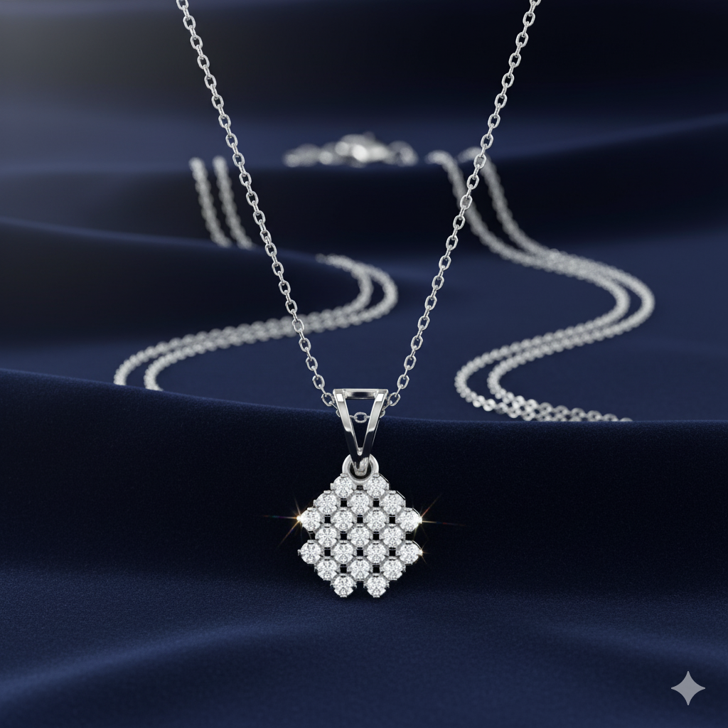 LORDS JEWELS 92.5 Silver Glow Pendant with Chain