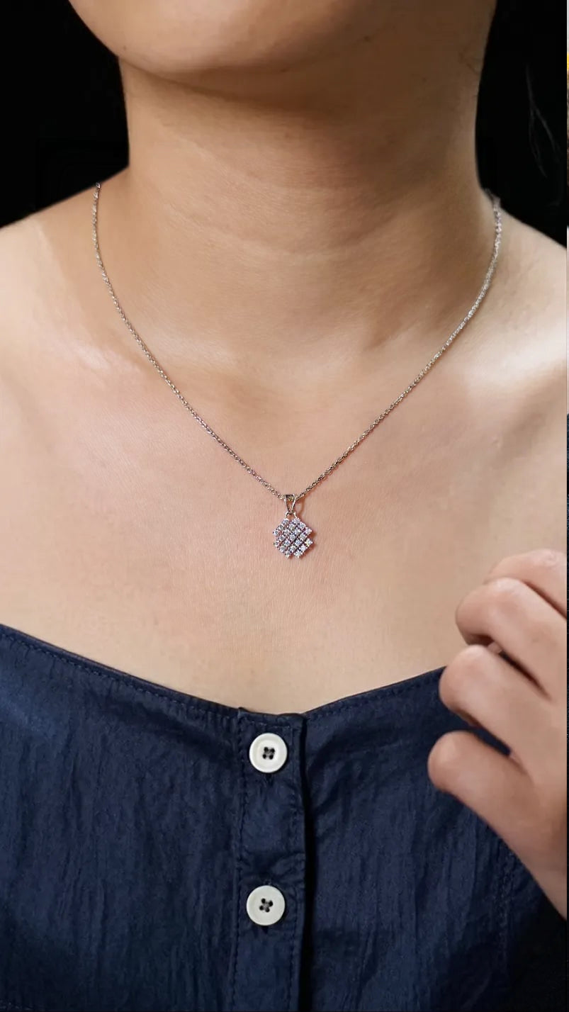 LORDS JEWELS 92.5 Silver Glow Pendant with Chain