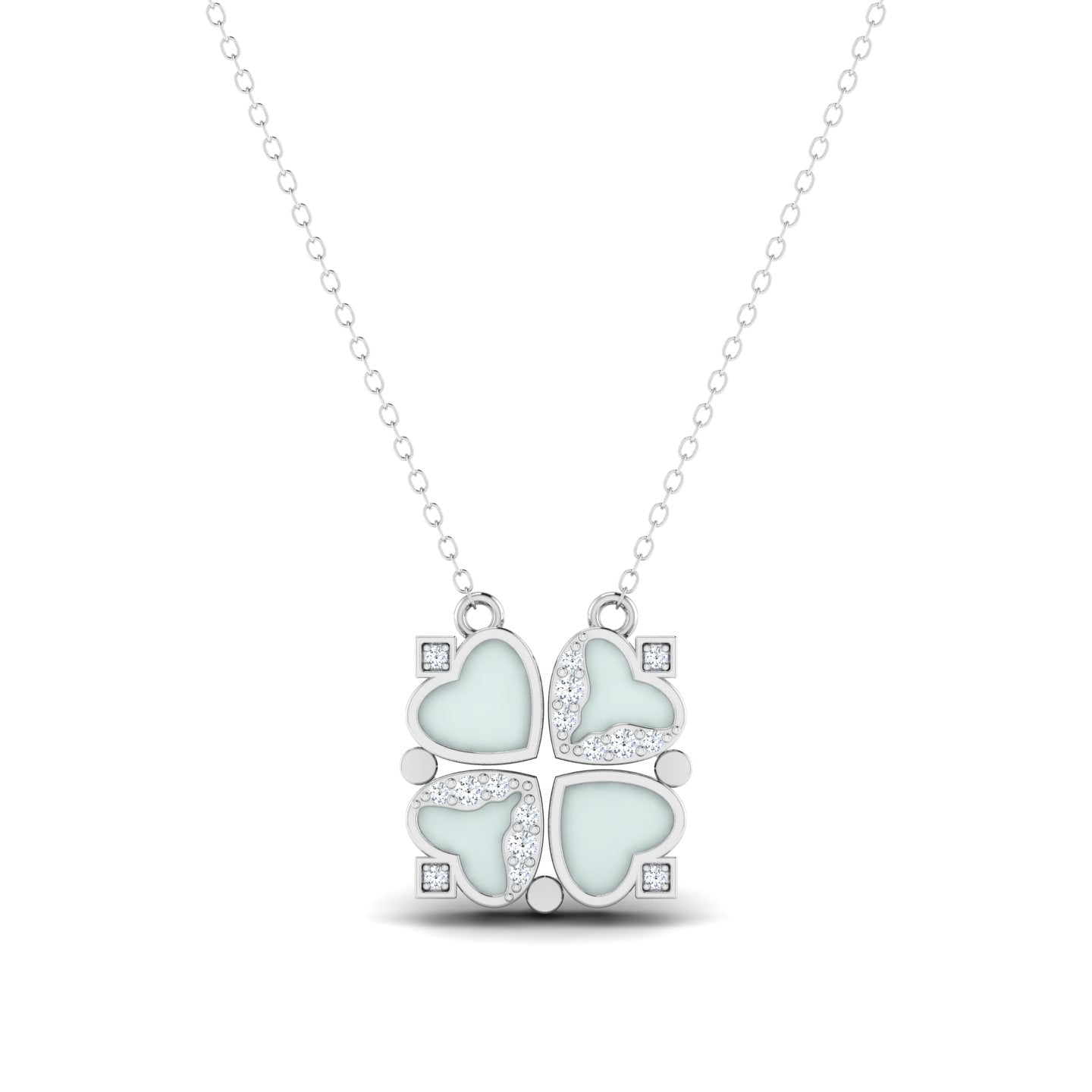 LORDS JEWELS 92.5 Silver Glow Pendant with Chain