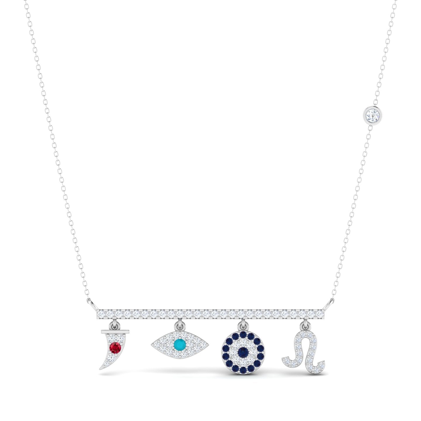LORDS JEWELS 92.5 Silver Glow Pendant with Chain