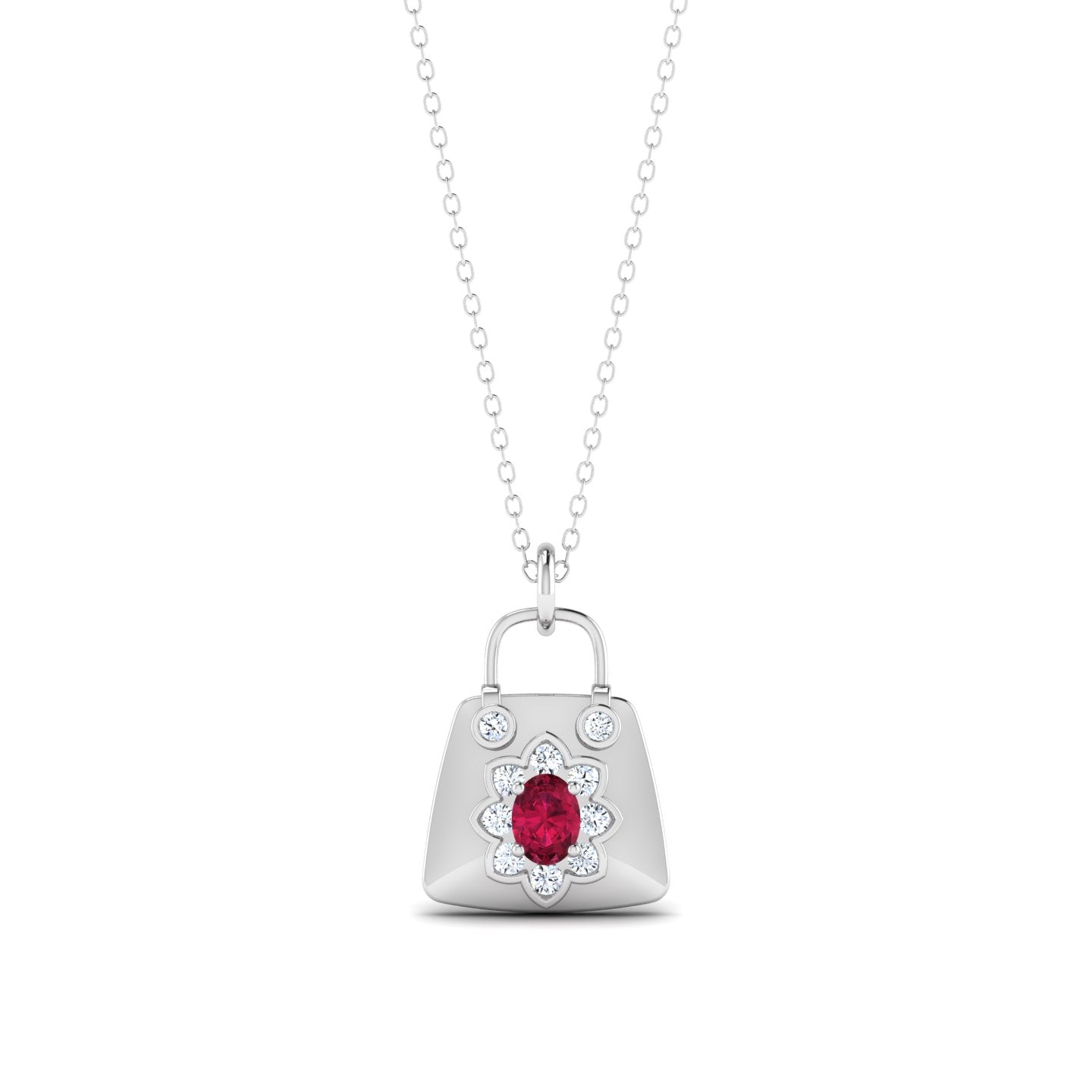 LORDS JEWELS 92.5 Silver Glow Pendant with Chain