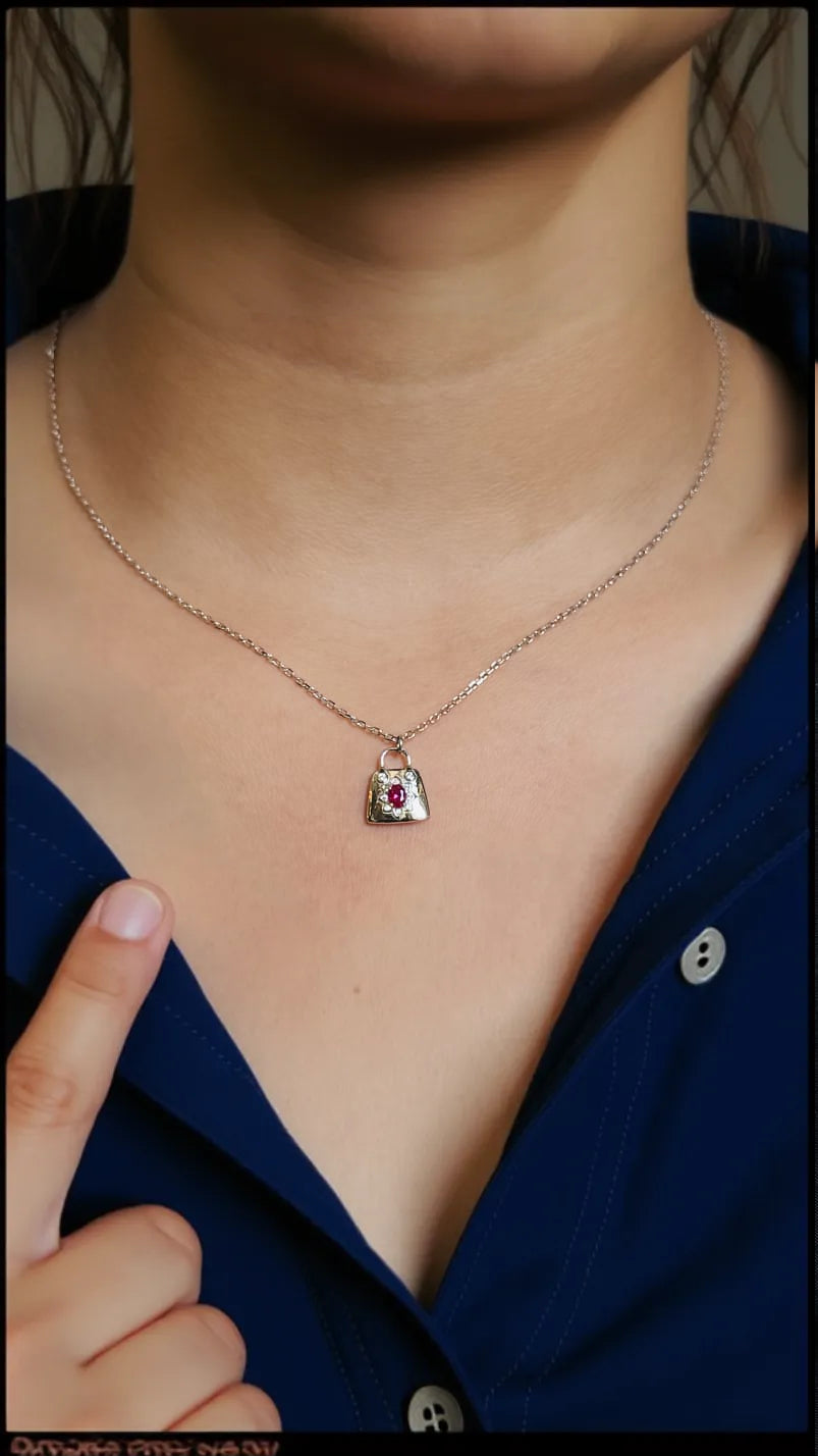 LORDS JEWELS 92.5 Silver Glow Pendant with Chain