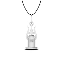 925 Sterling Silver Trishul Shiv lingam Pendant