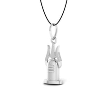 925 Sterling Silver Trishul Shiv lingam Pendant