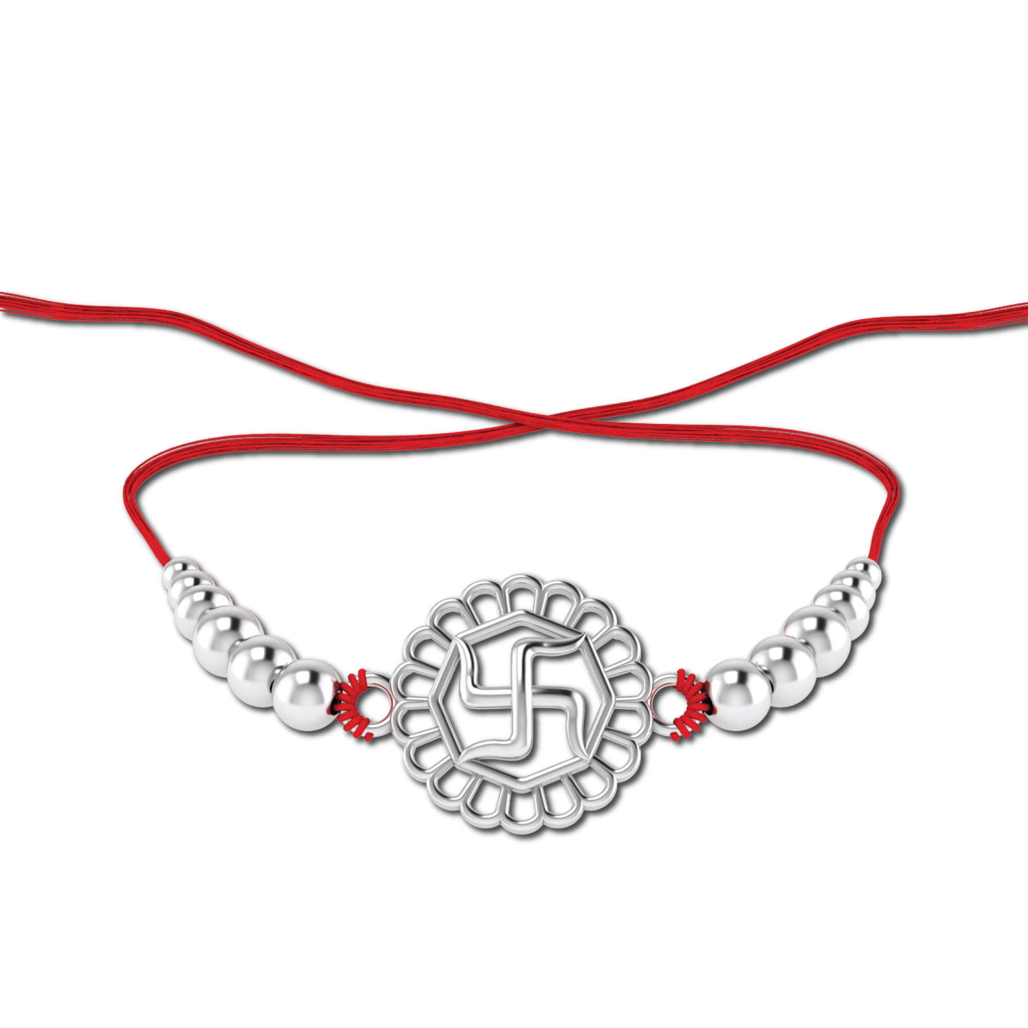Lords Jewels Swastik Silver Rakhi (SR001)