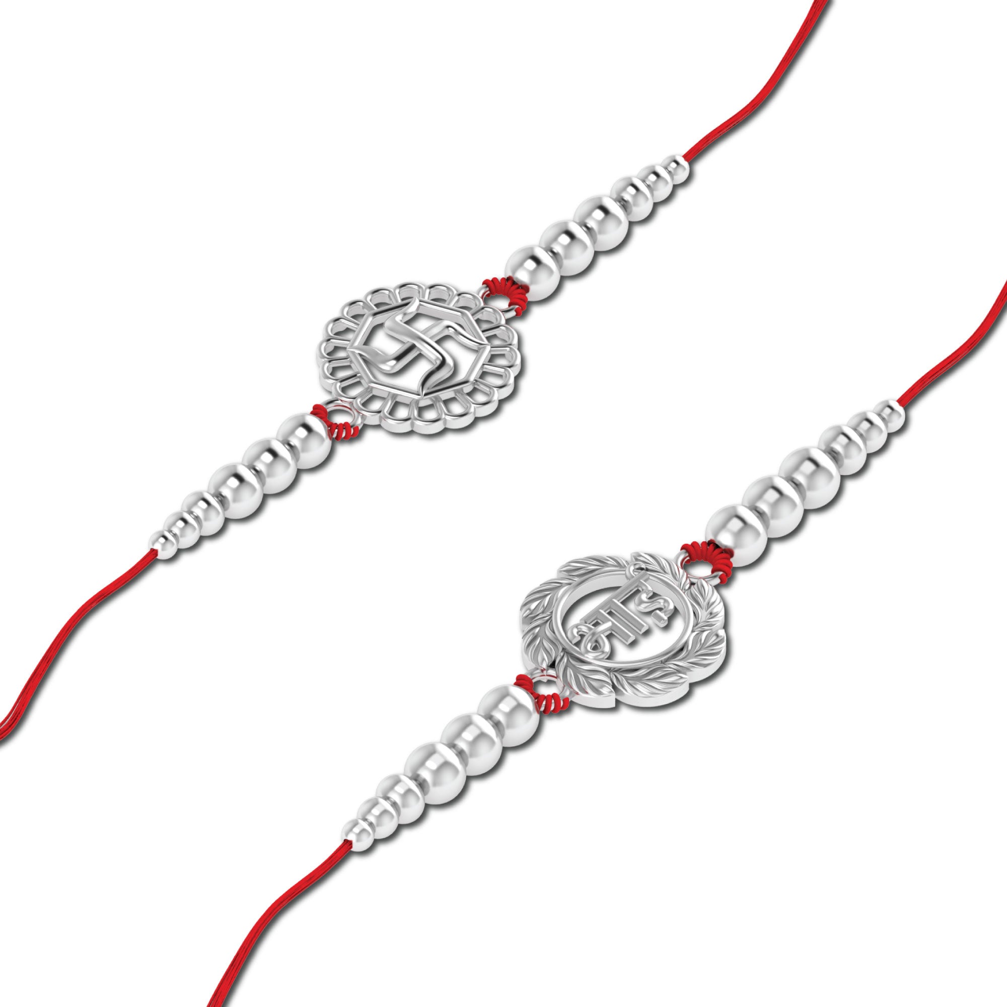 Lords Jewels Silver Rakhi for Raksha Bandhan Pack of 2