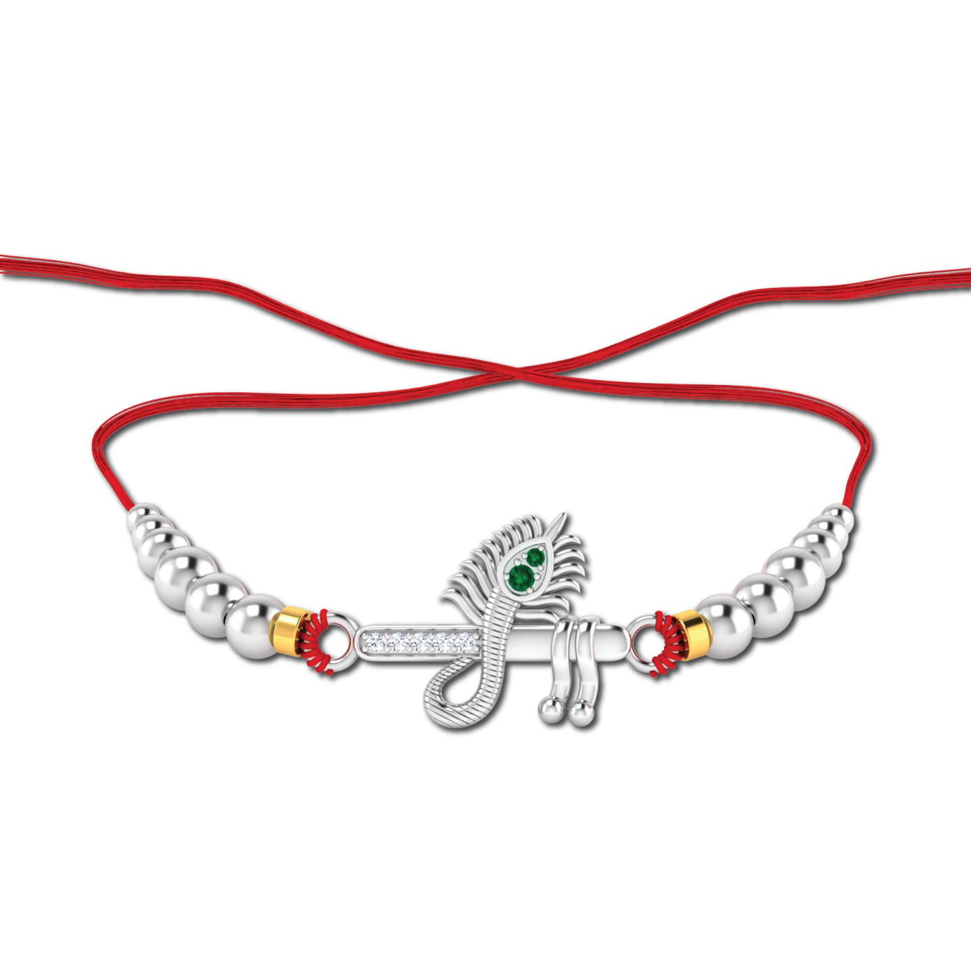 Lords Jewels Silver Rakhi for Raksha Bandhan Pack of 2