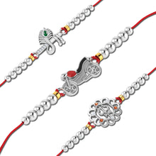 Lords Jewels Silver Rakhi for Raksha Bandhan Pack of 3