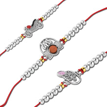 Lords Jewels Silver Rakhi for Raksha Bandhan Pack of 3