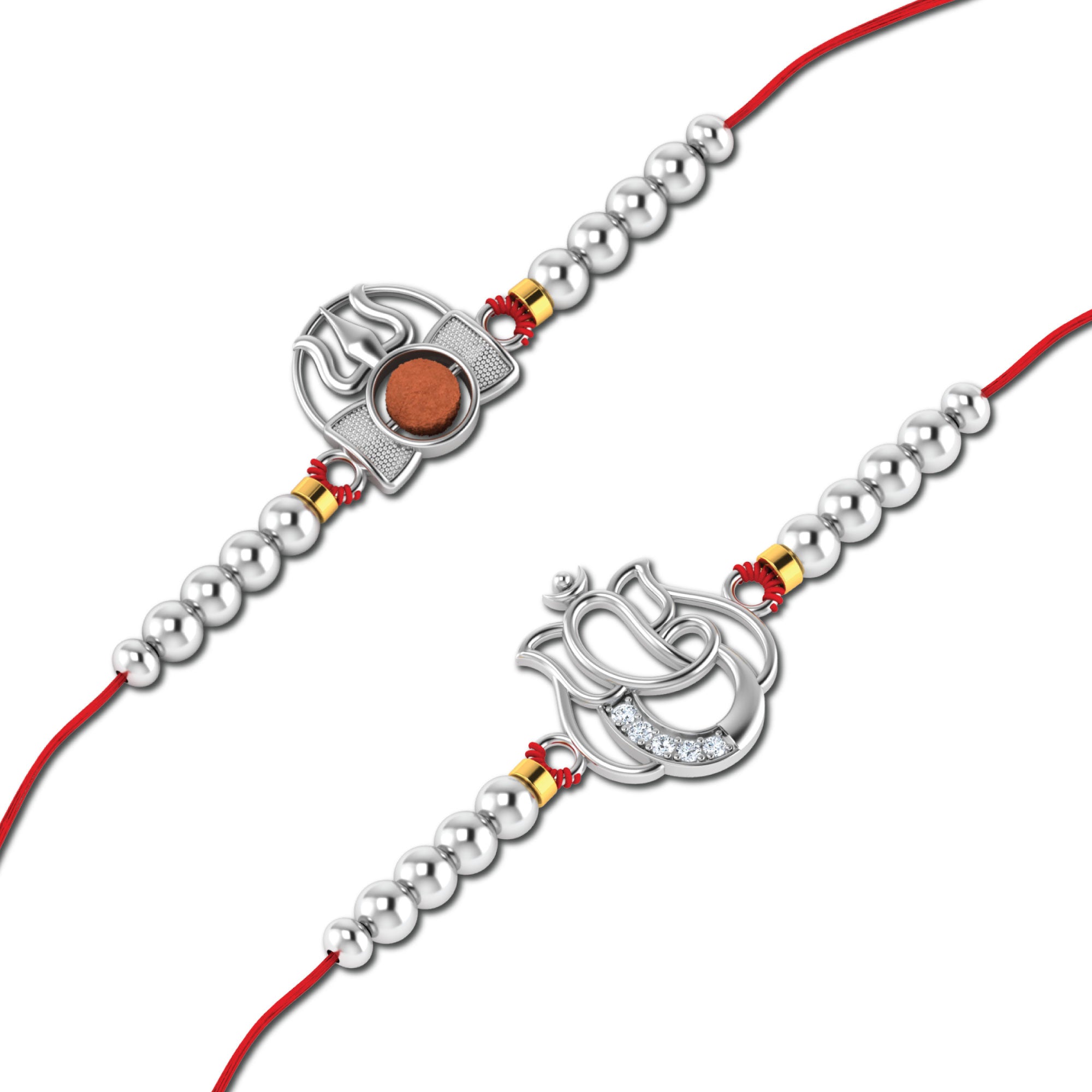 Lords Jewels Silver Rakhi for Raksha Bandhan Pack of 2