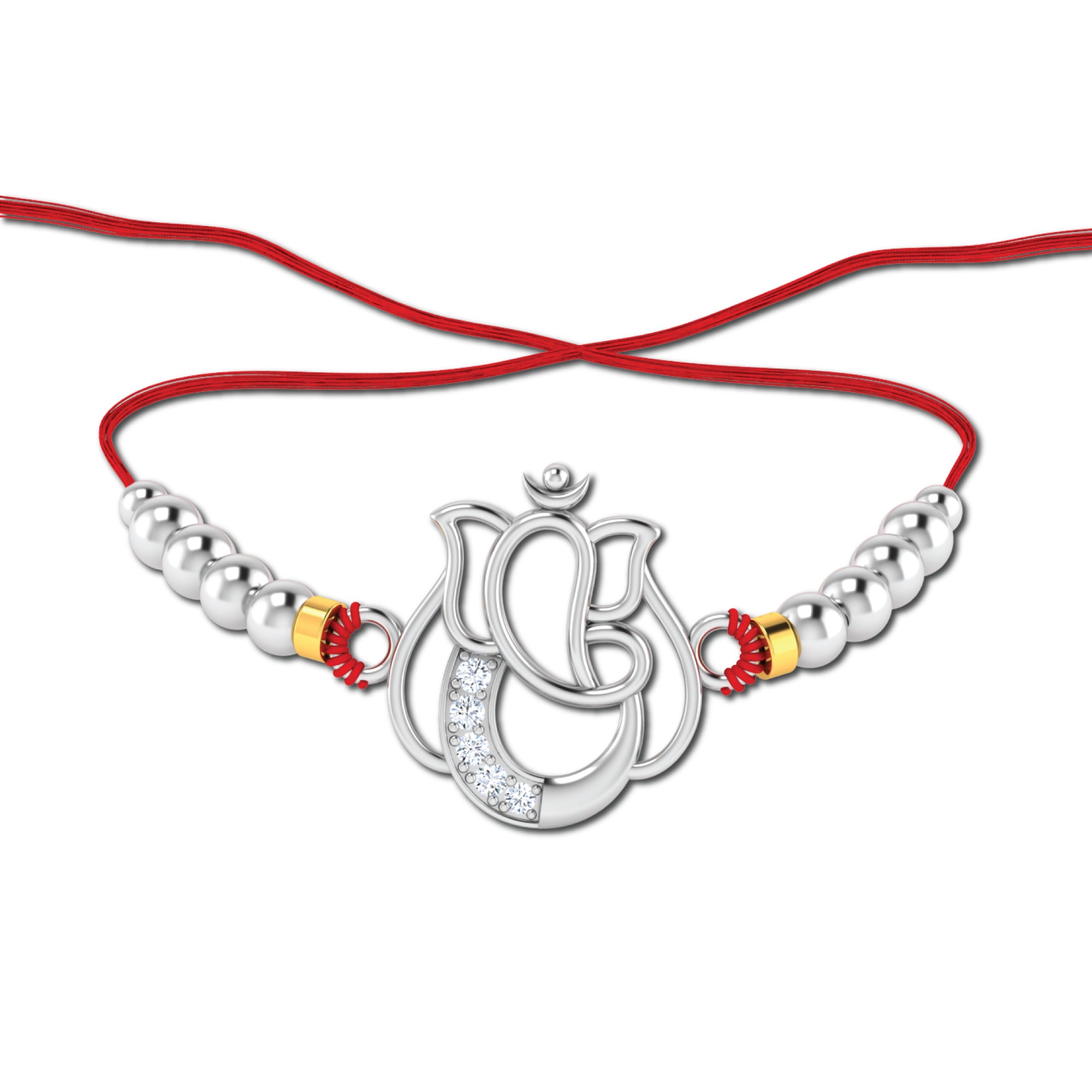 Lords Jewels Lord Ganesha Silver Rakhi (SR006)