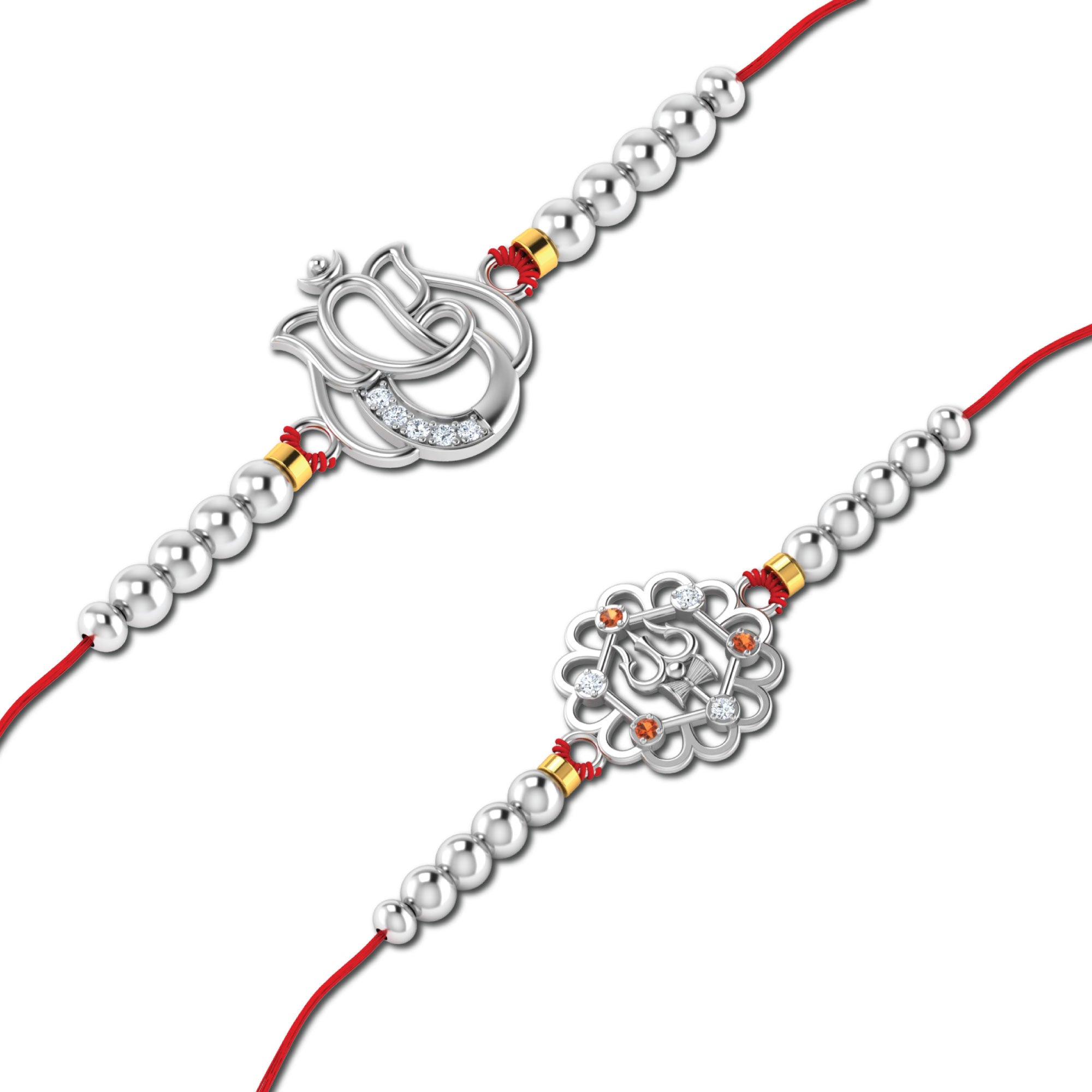 Lords Jewels Silver Rakhi for Raksha Bandhan Pack of 2