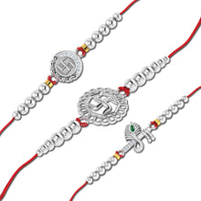 Lords Jewels Silver Rakhi for Raksha Bandhan Pack of 3