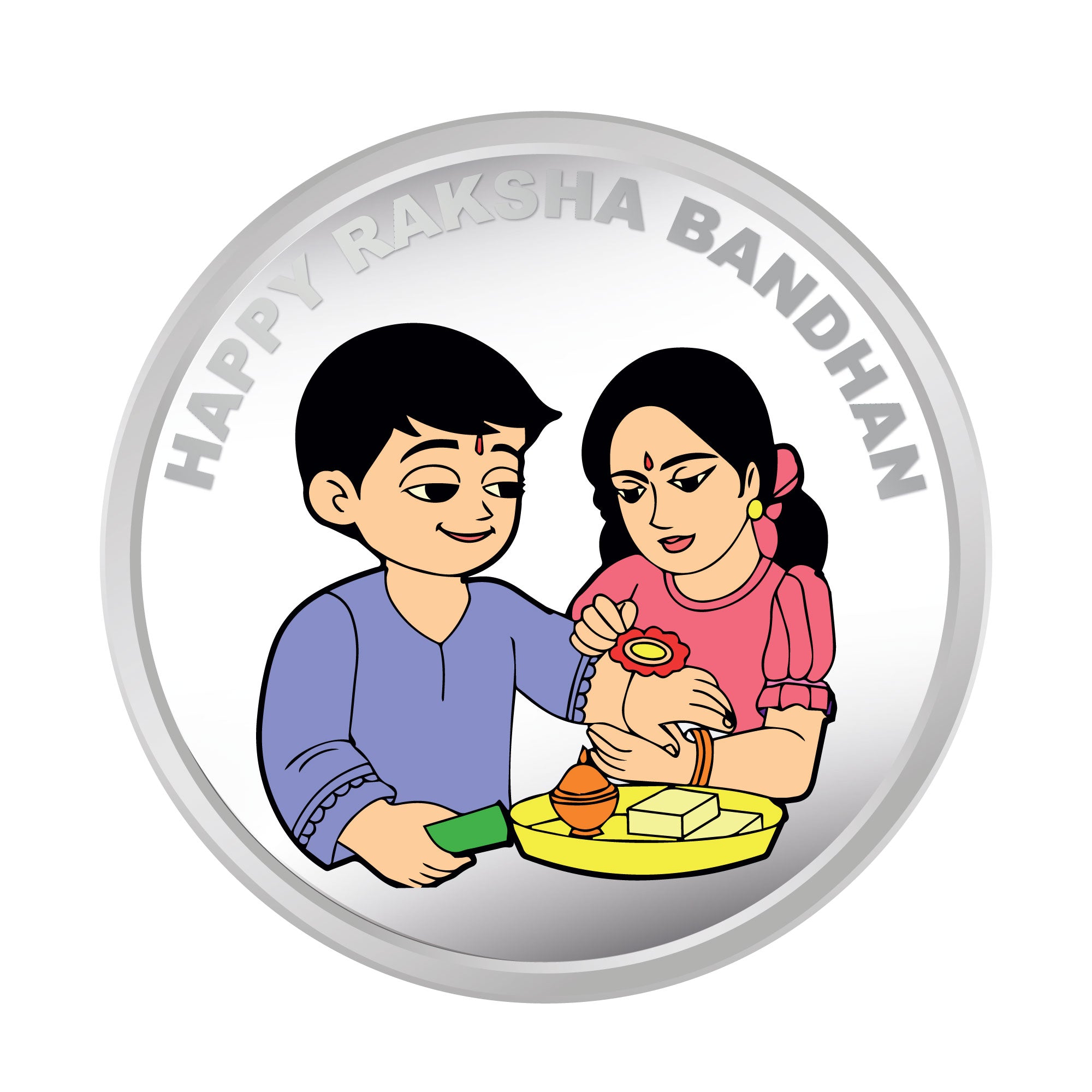 Rakhi/Rakshabandhan Coin Gift for Sister Silver Coin S 999 Purity 10 Grams