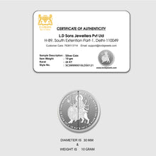 Sherawali Mata Ji Silver Coins 10GM lordsjewels