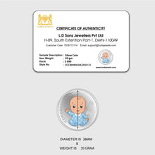 New Born Baby Boy Gift Silver Coin 20 Grams lordsjewels