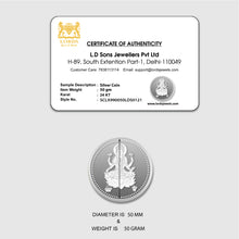 Laxmi Ji Silver Coin 50 GM lordsjewels