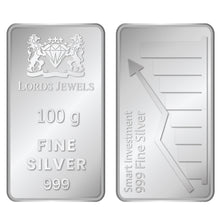 100 Grams 999 Purity Silver Bar lordsjewels