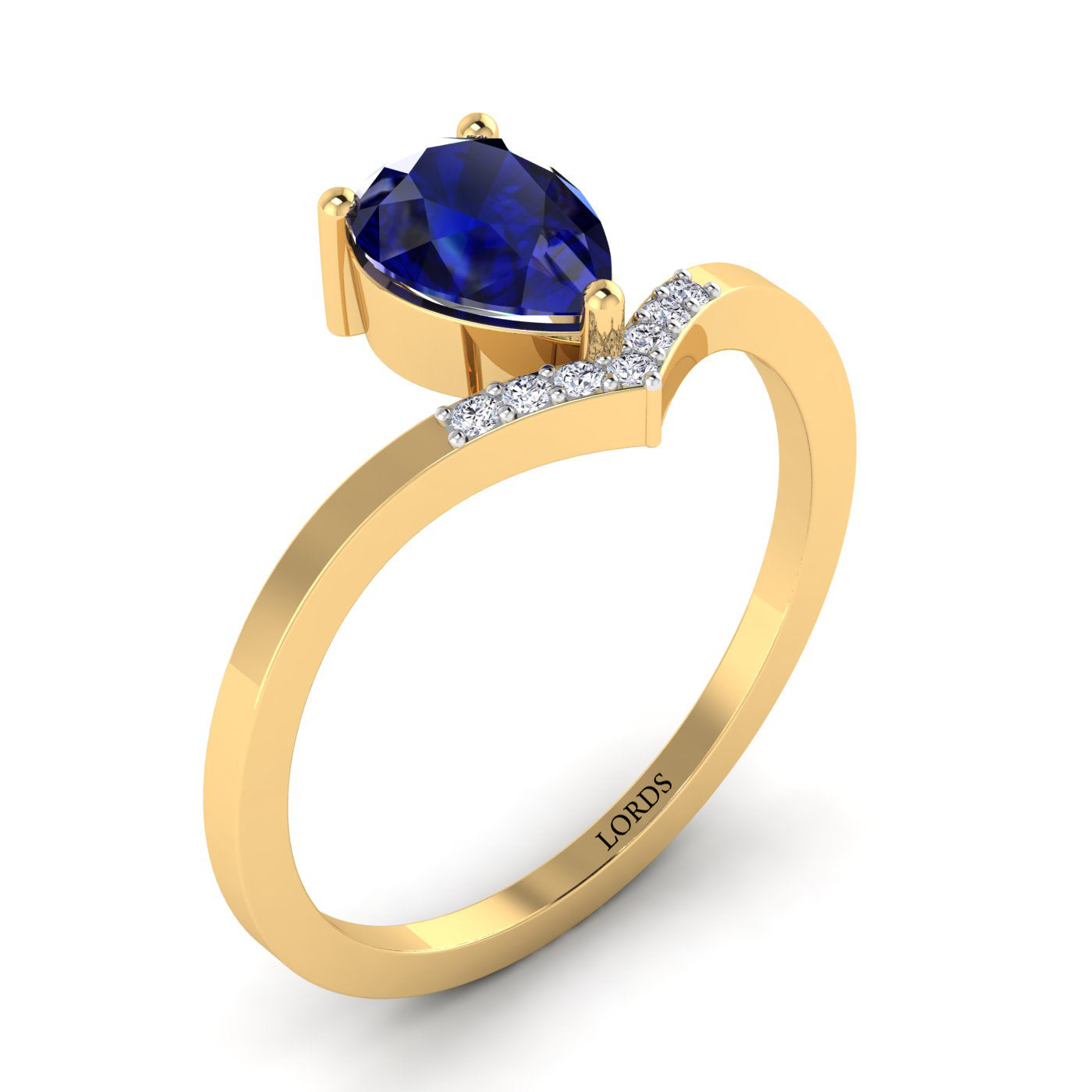 Blue Drop Diamond Ring
