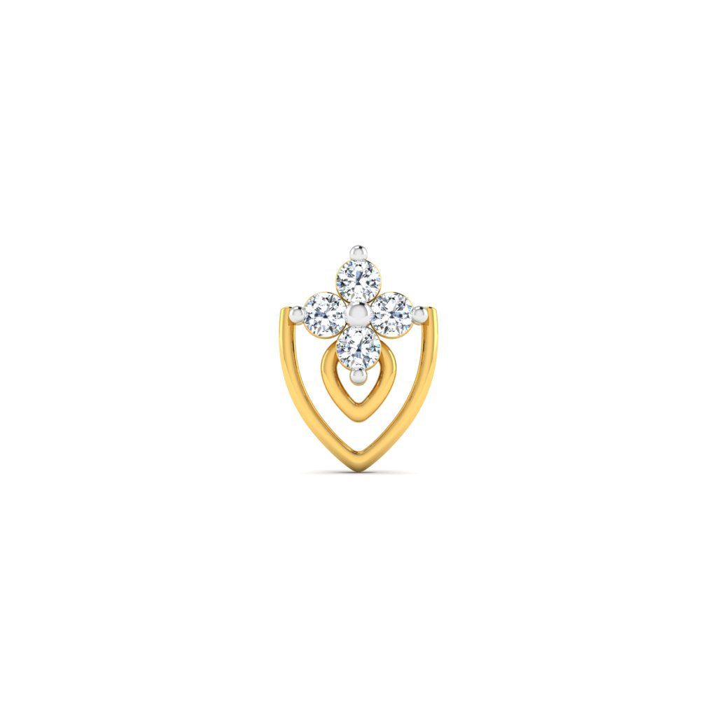 Shield of Crown Diamond Nose Pin