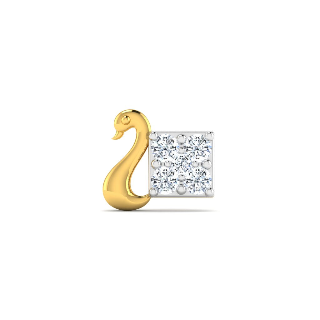 Golden Duck Diamond Nose Pin