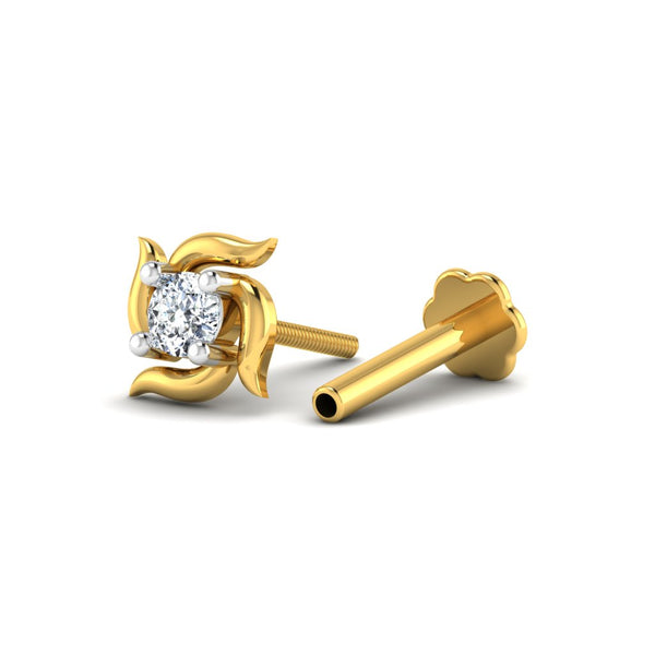 Swastik Diamond Nose Pin lordsjewels