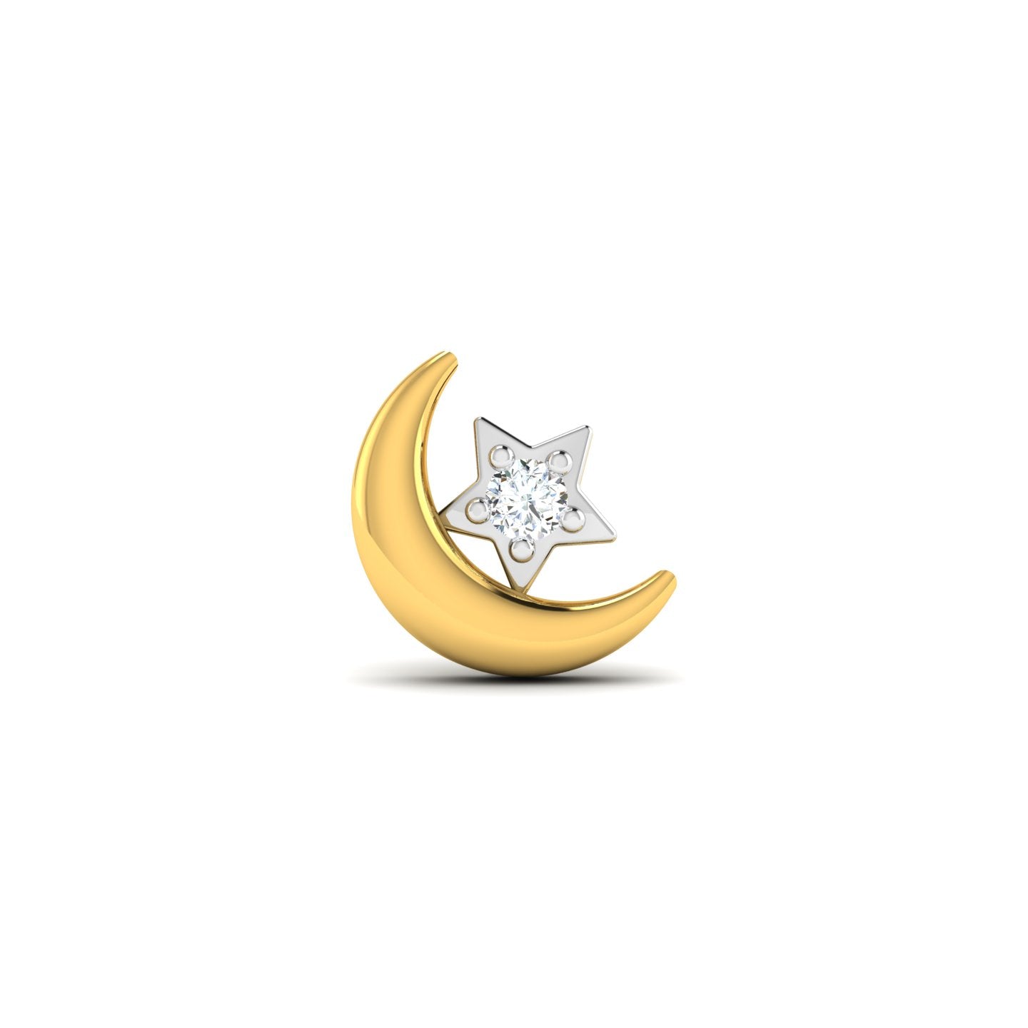 Moon Star Love Story Diamond Nose Pin