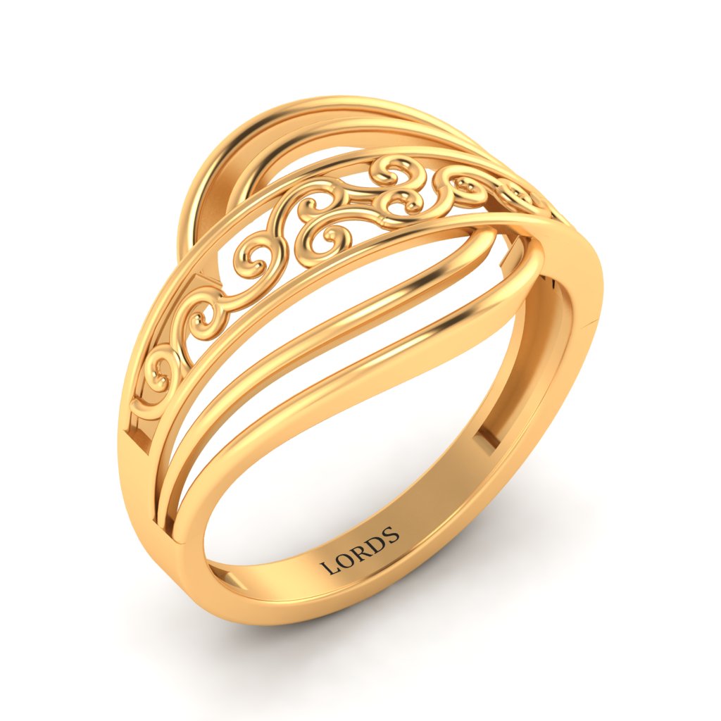 Line Design Gold Ring