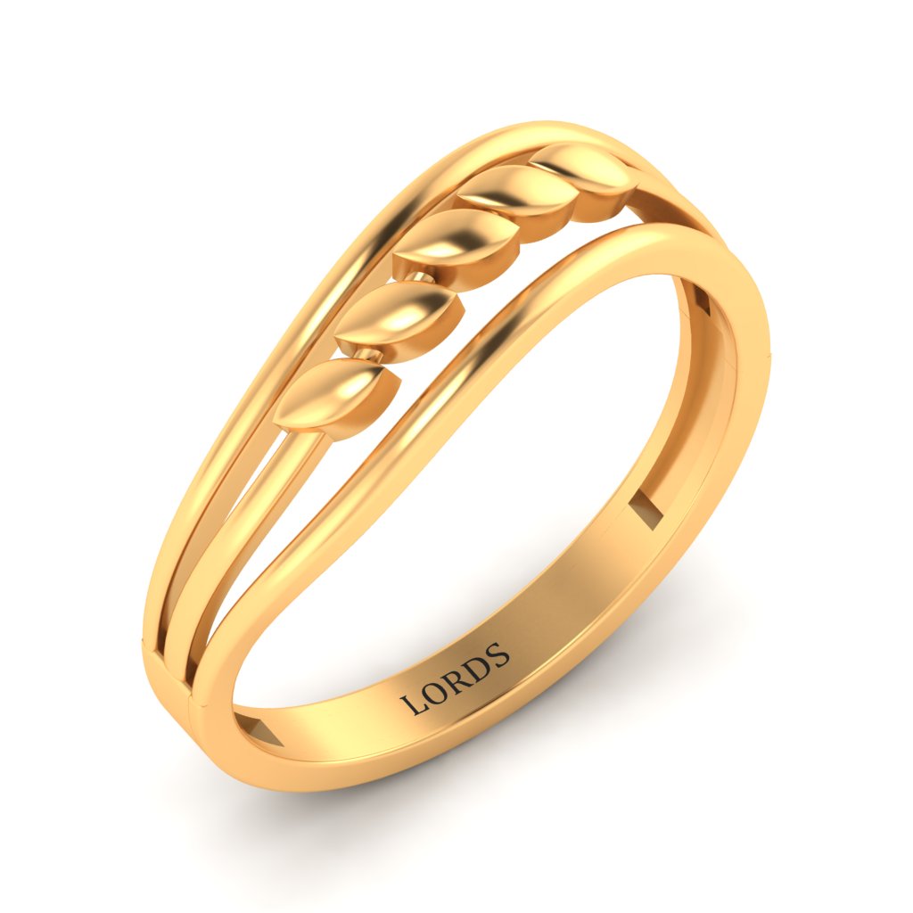 Leaf String Gold Ring