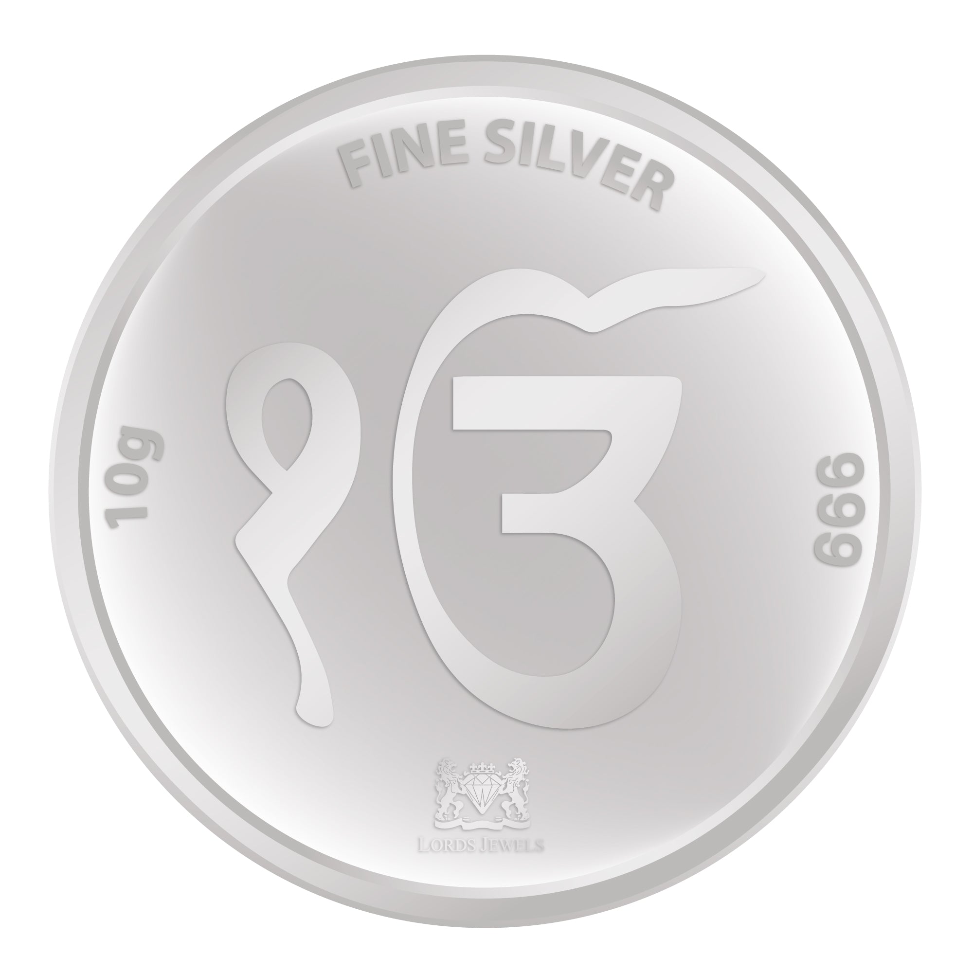 Guru Nanak Dev Ji 999 Purity 10 Grams Silver Coin lordsjewels