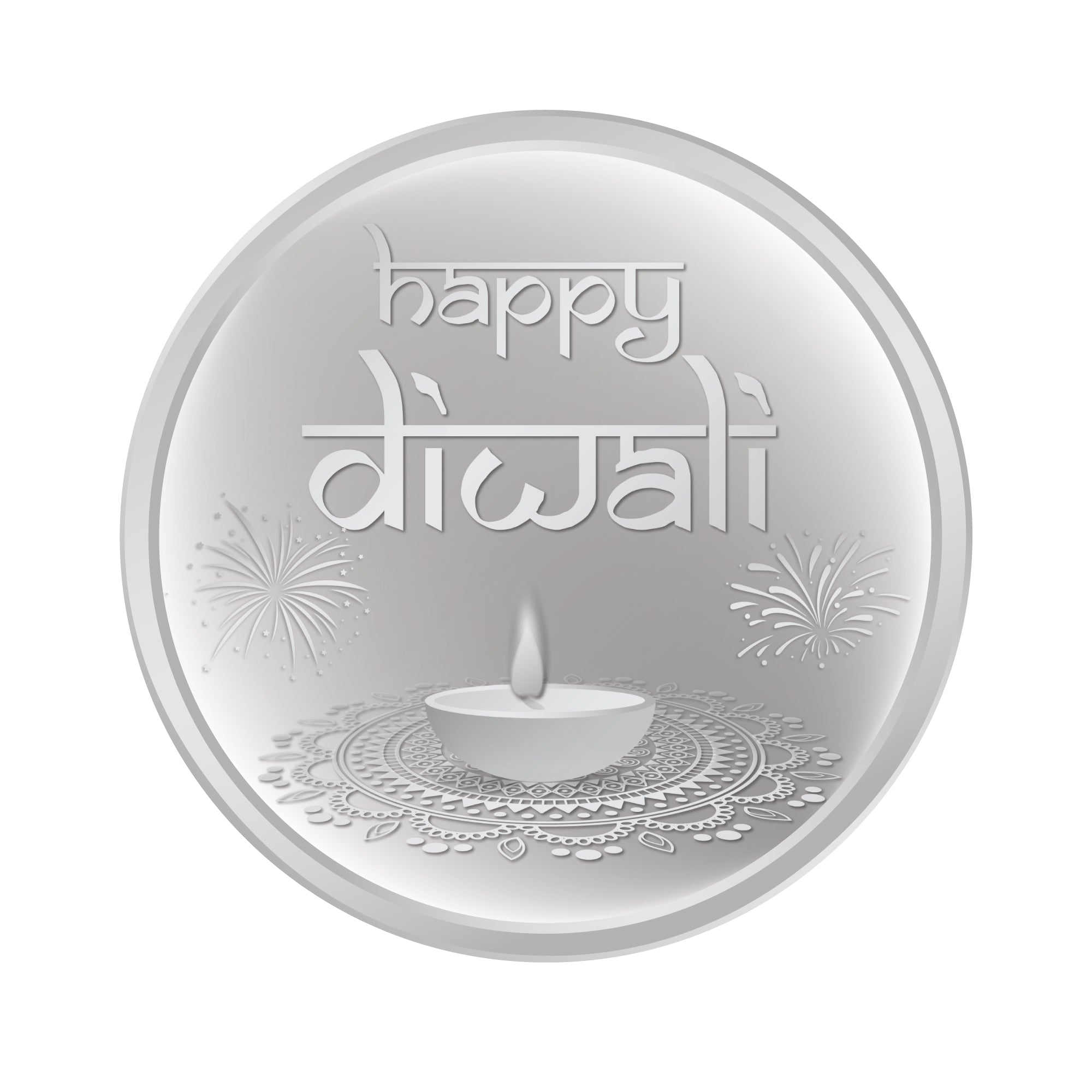 Happy Diwali 20 Grams Silver Coin