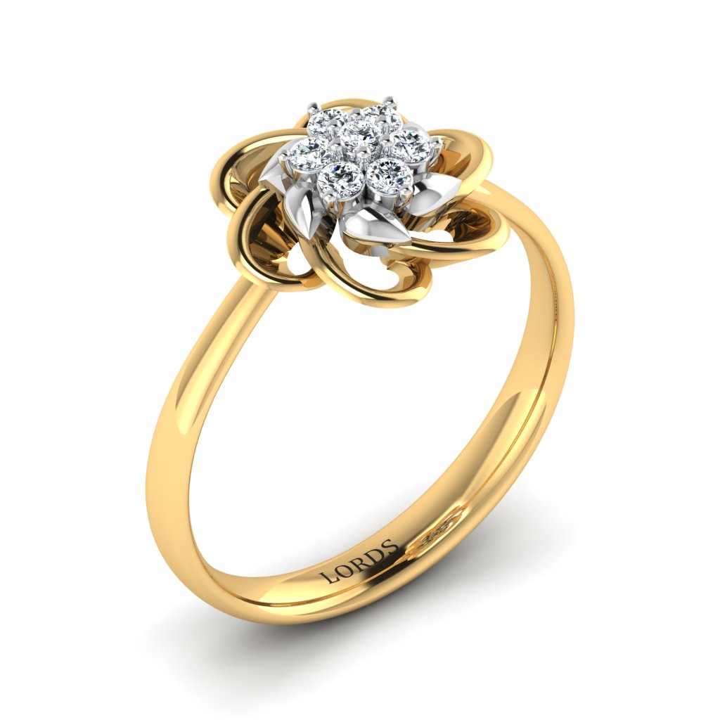 Diamond Studded Flower Ring