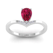 Ruby Drop Diamond Ring lordsjewels